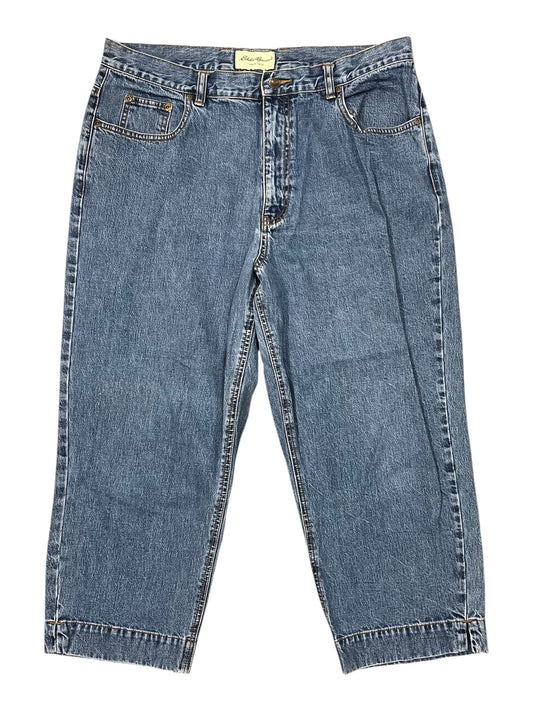 Jeans Cropped By Eddie Bauer In Blue Denim, Size:16
