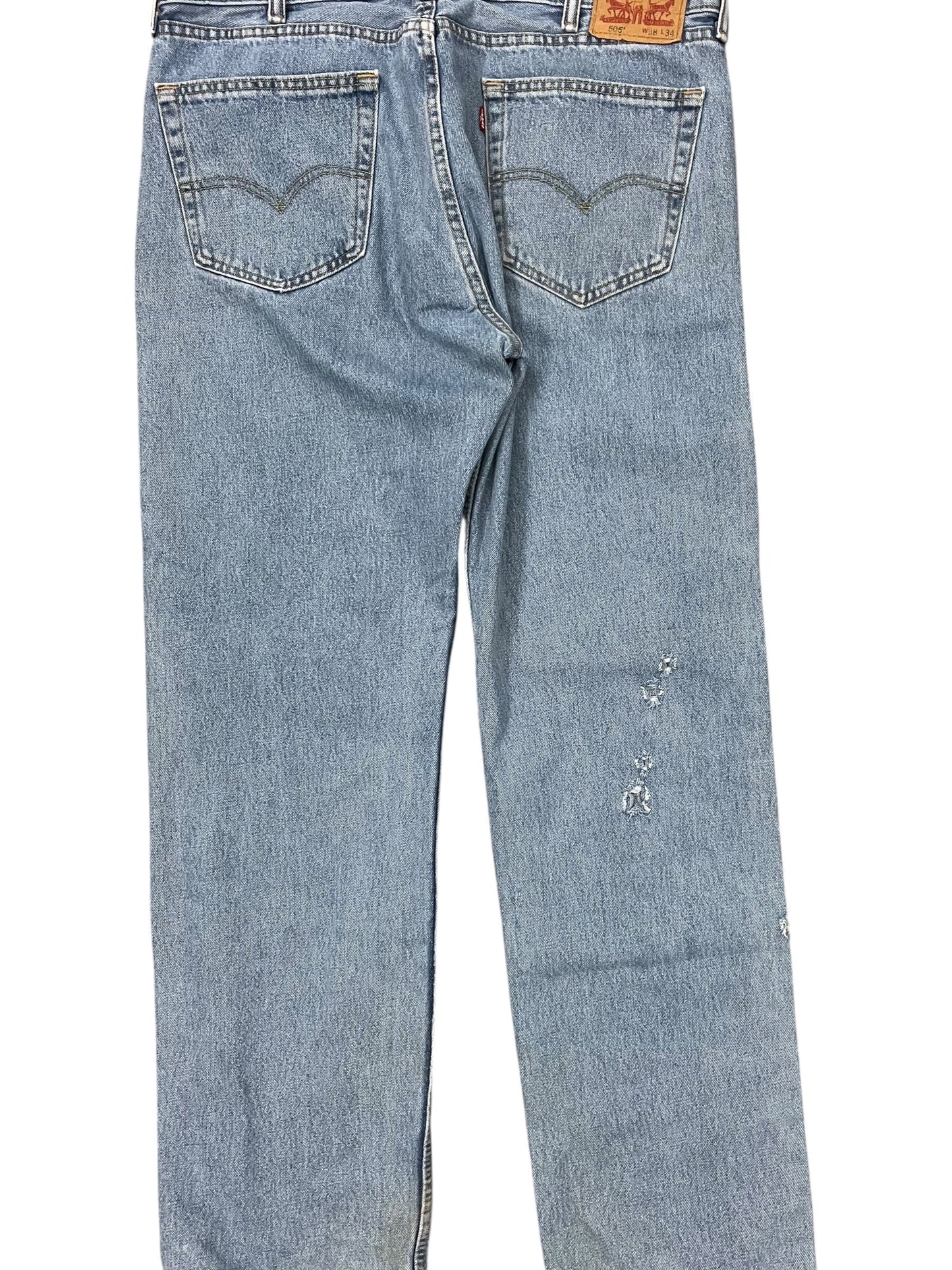 Jeans Wide Leg By Levis In Blue Denim, Size:18