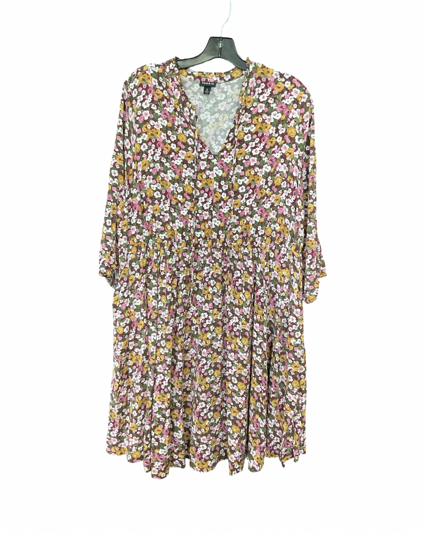 Dress Casual Midi By Torrid In Purple & White, Size:2X