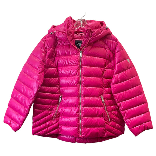 Jacket Puffer & Quilted By Guess In Pink, Size:2X