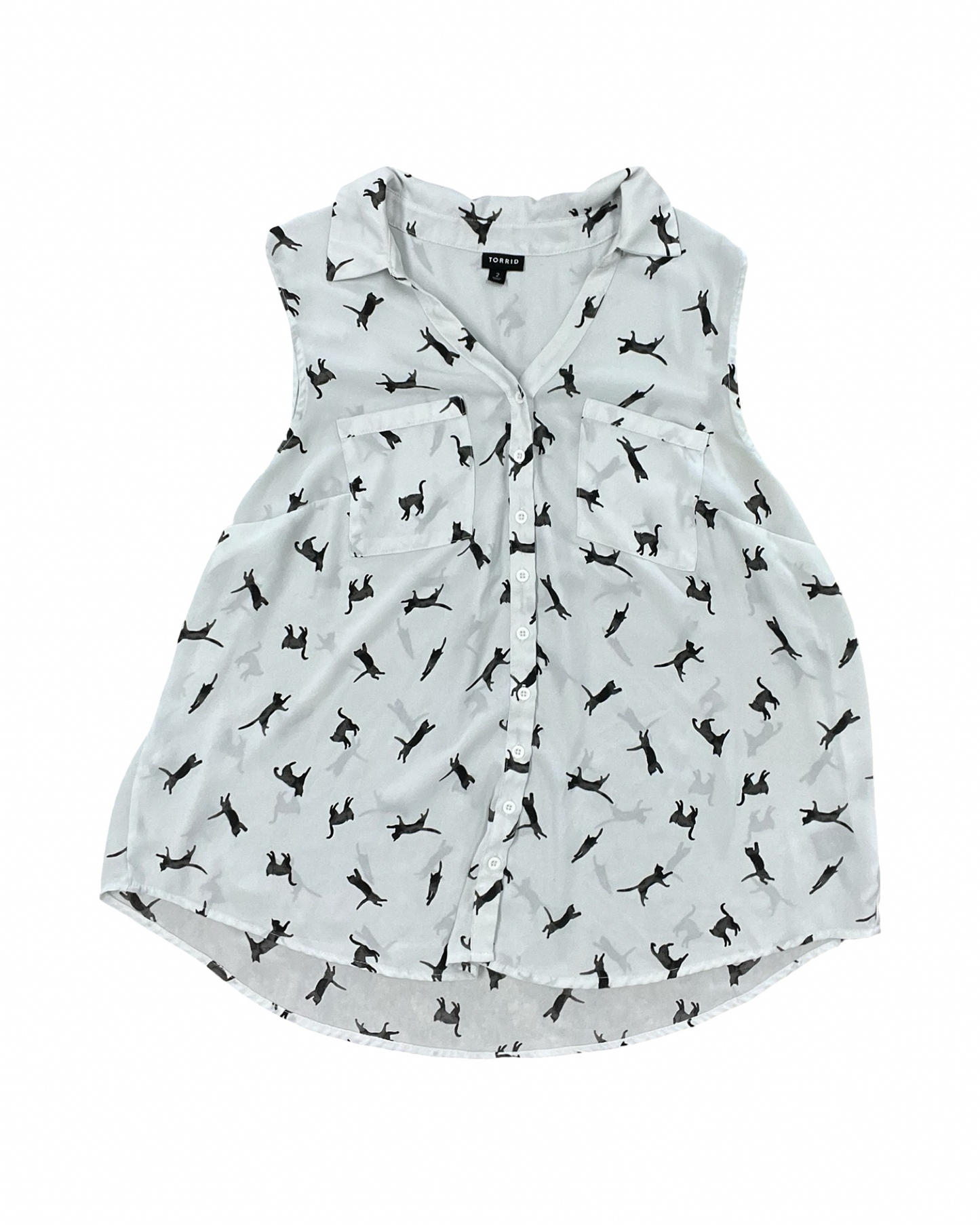 Blouse Sleeveless By Torrid In White, Size:2X