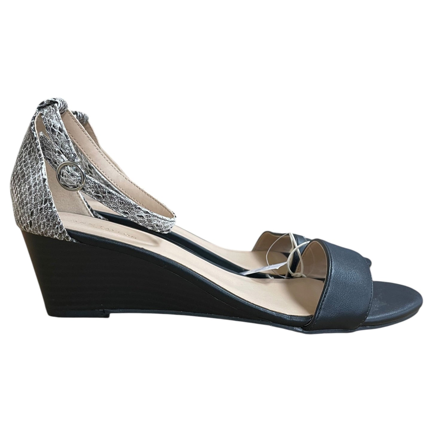 Sandals Heels Wedge By Ann Taylor In Animal Print, Size:8