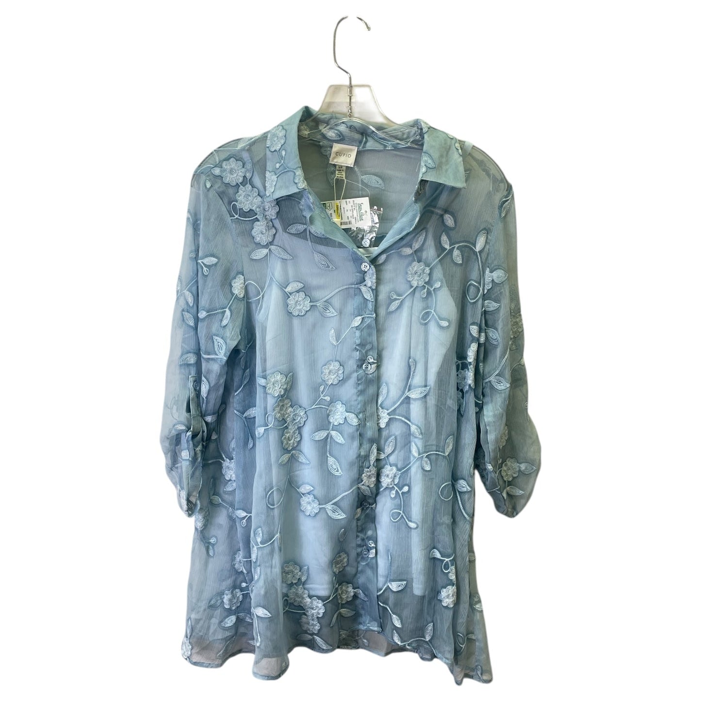 Top 3/4 Sleeve By Cupio In Blue, Size:S