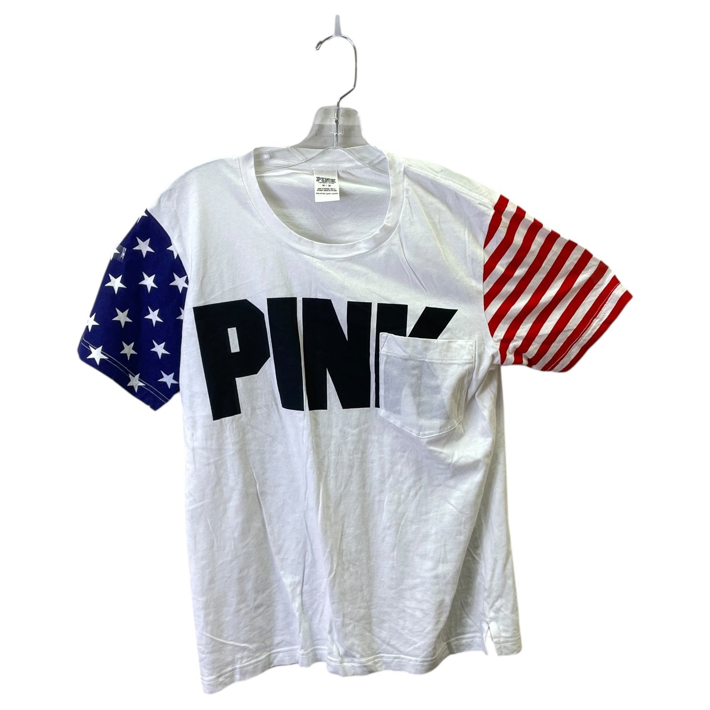 Athletic Top Ss By Pink In White, Size:M