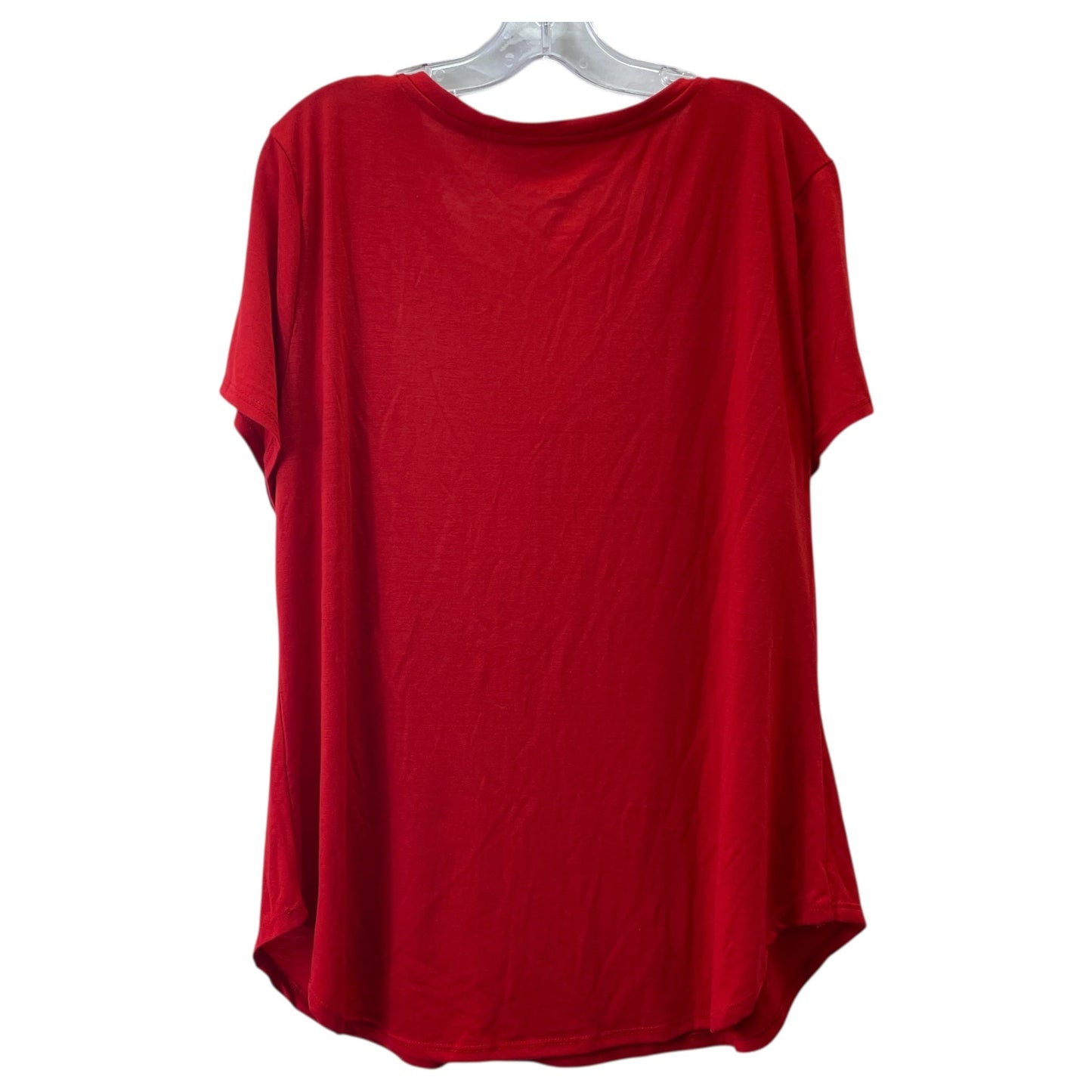 Top Ss Basic By Jennifer Lauren In Red, Size:3X