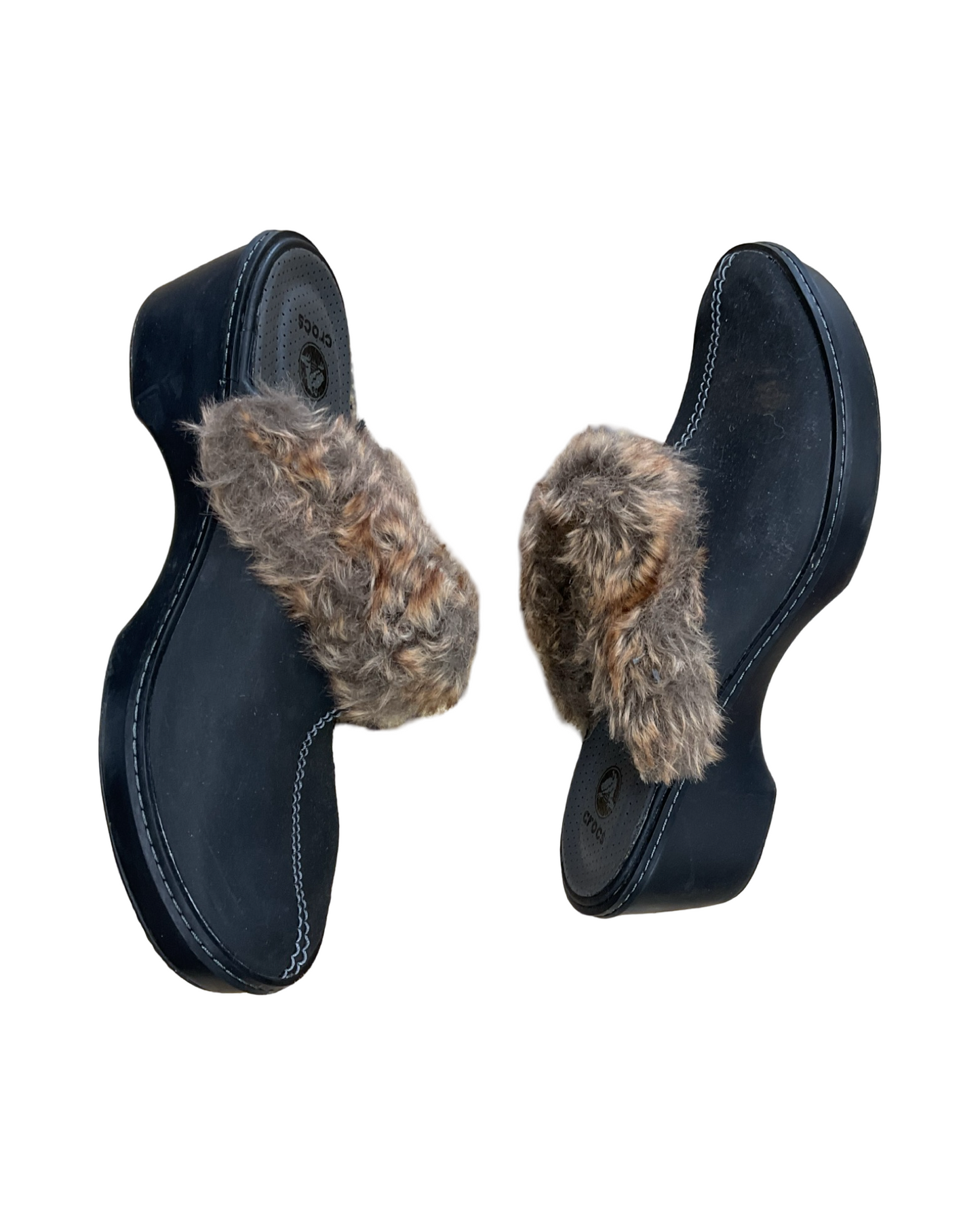 Shoes Heels Block By Crocs In Black, Size:9