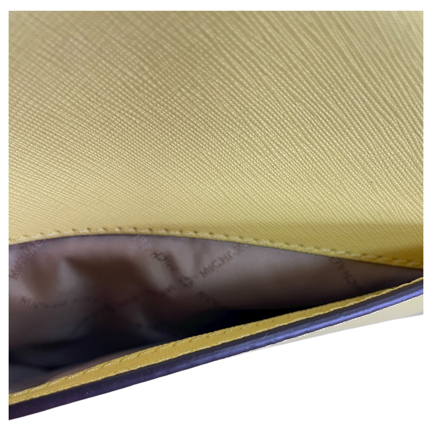 Handbag Designer By Michael Kors In Yellow, Size:Large