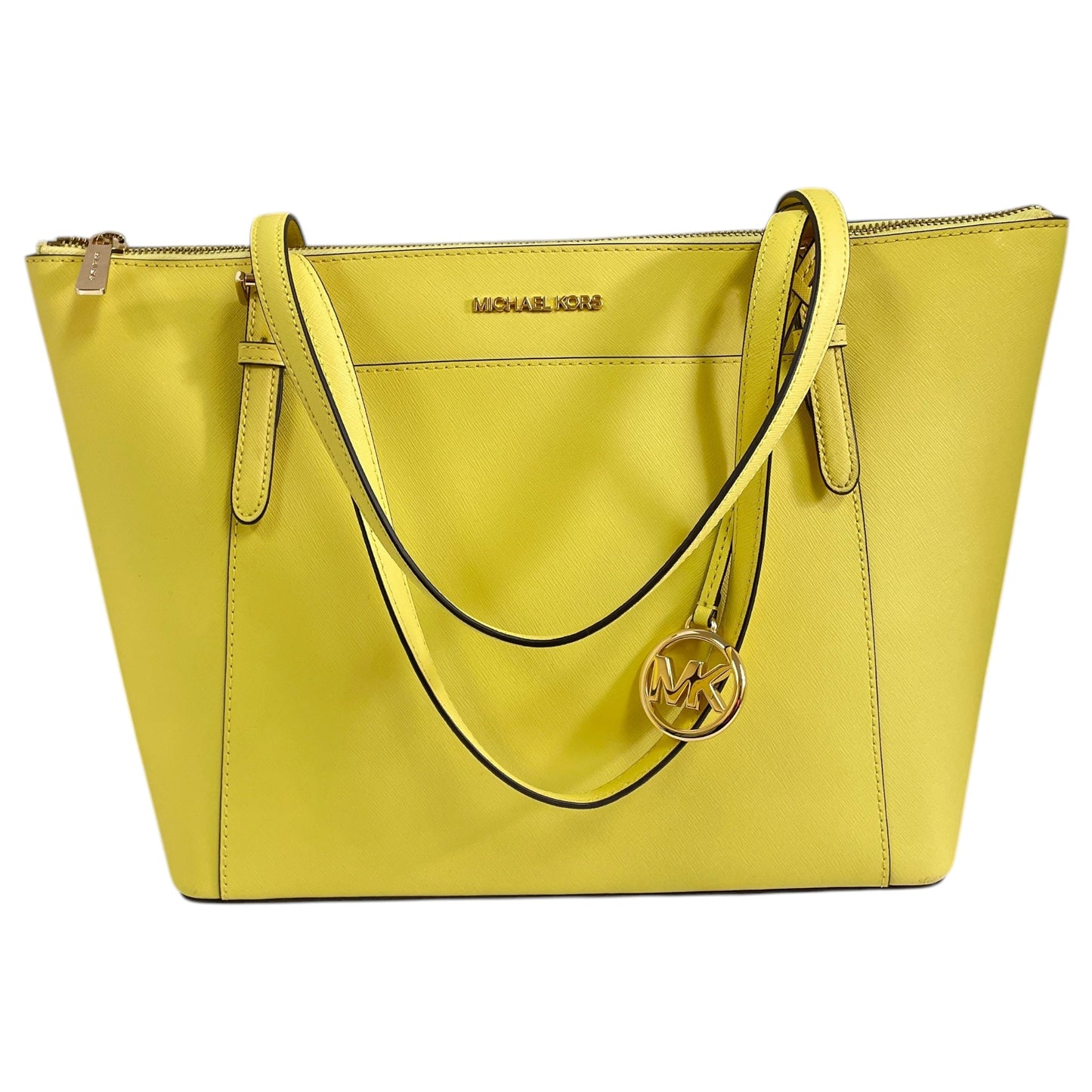 Handbag Designer By Michael Kors In Yellow, Size:Large