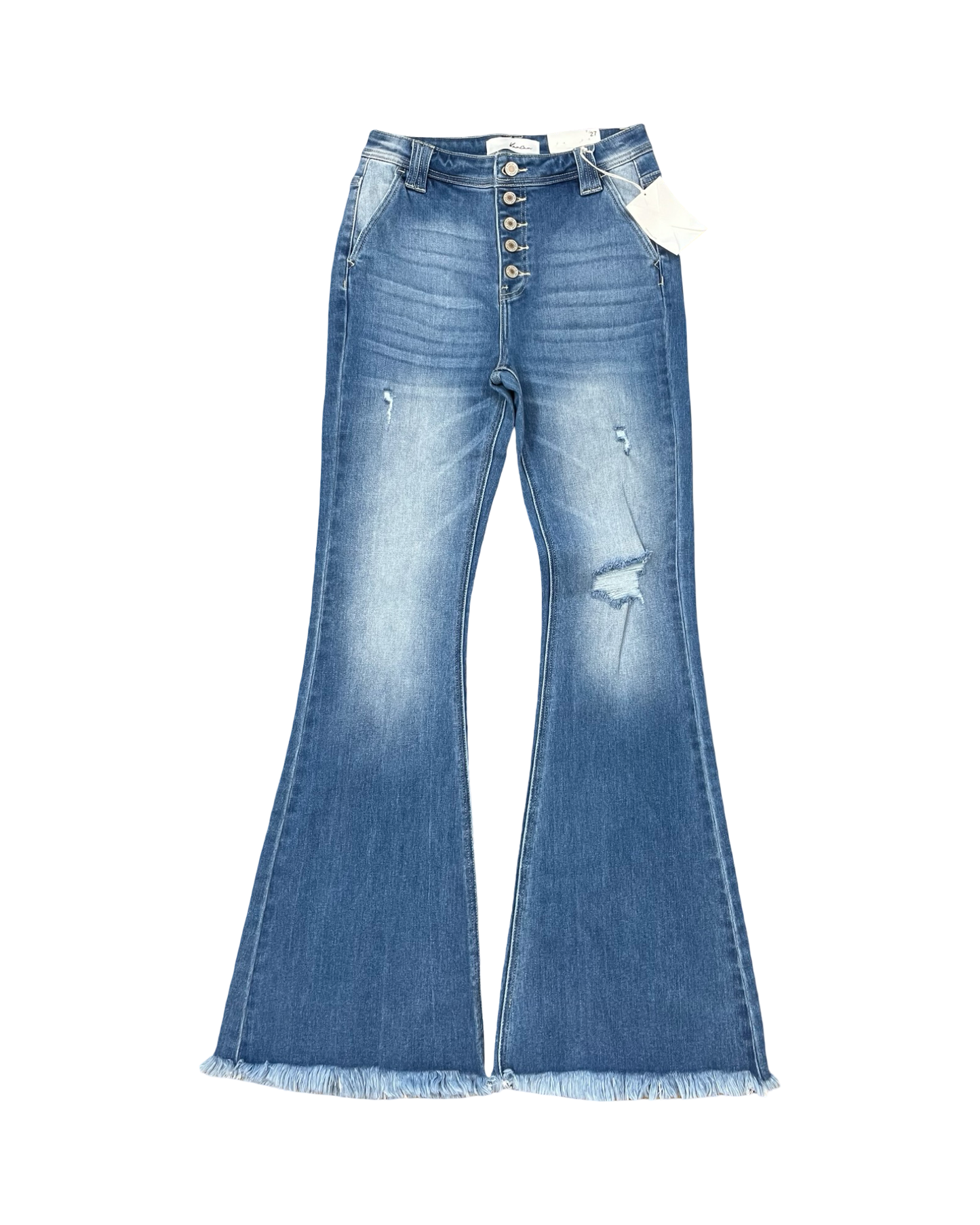 Jeans Flared By Kancan In Blue Denim, Size:4