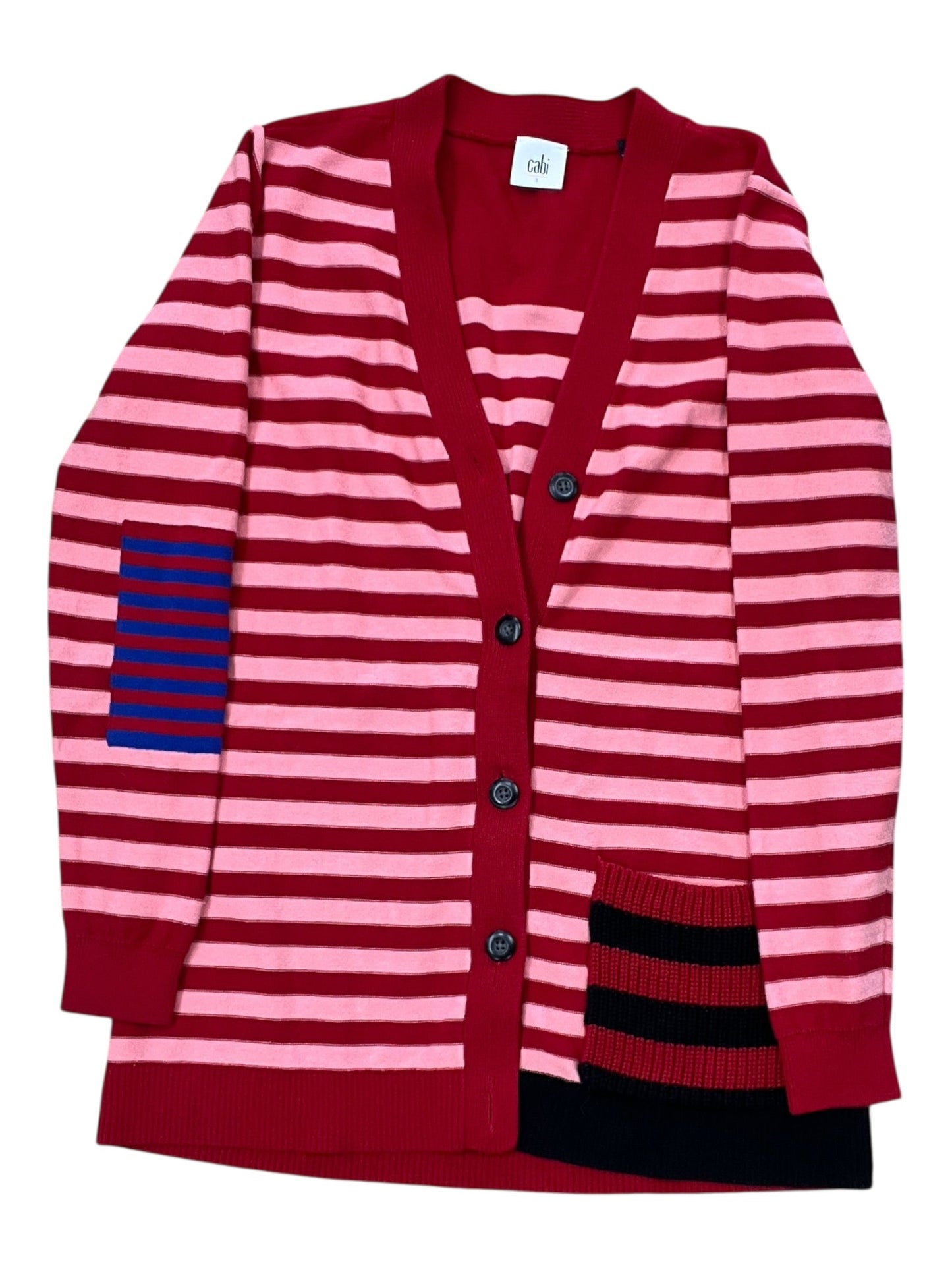 Cardigan By Cabi In Pink & Red, Size:S