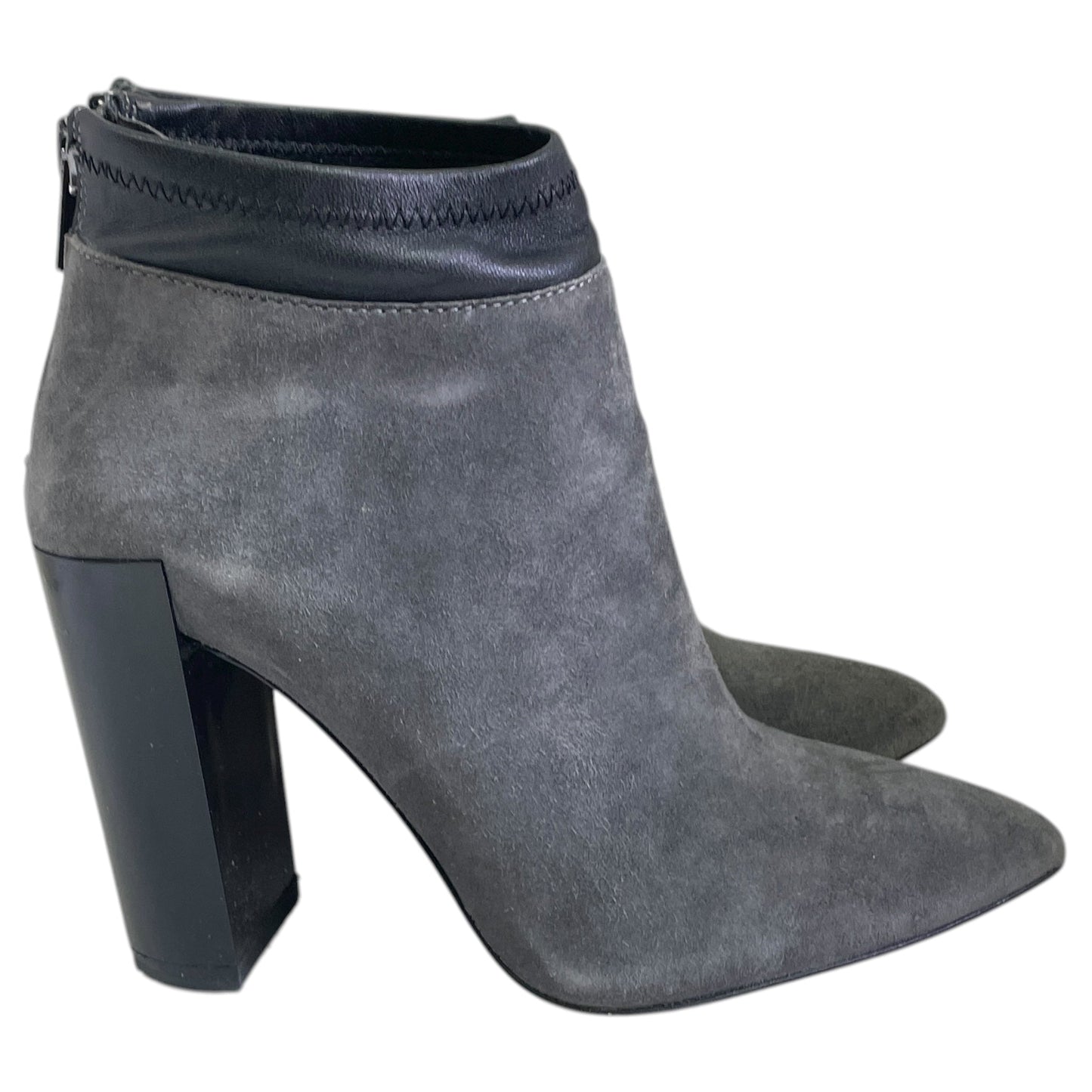 Boots Ankle Heels By Saks Fifth Avenue In Grey, Size:5.5