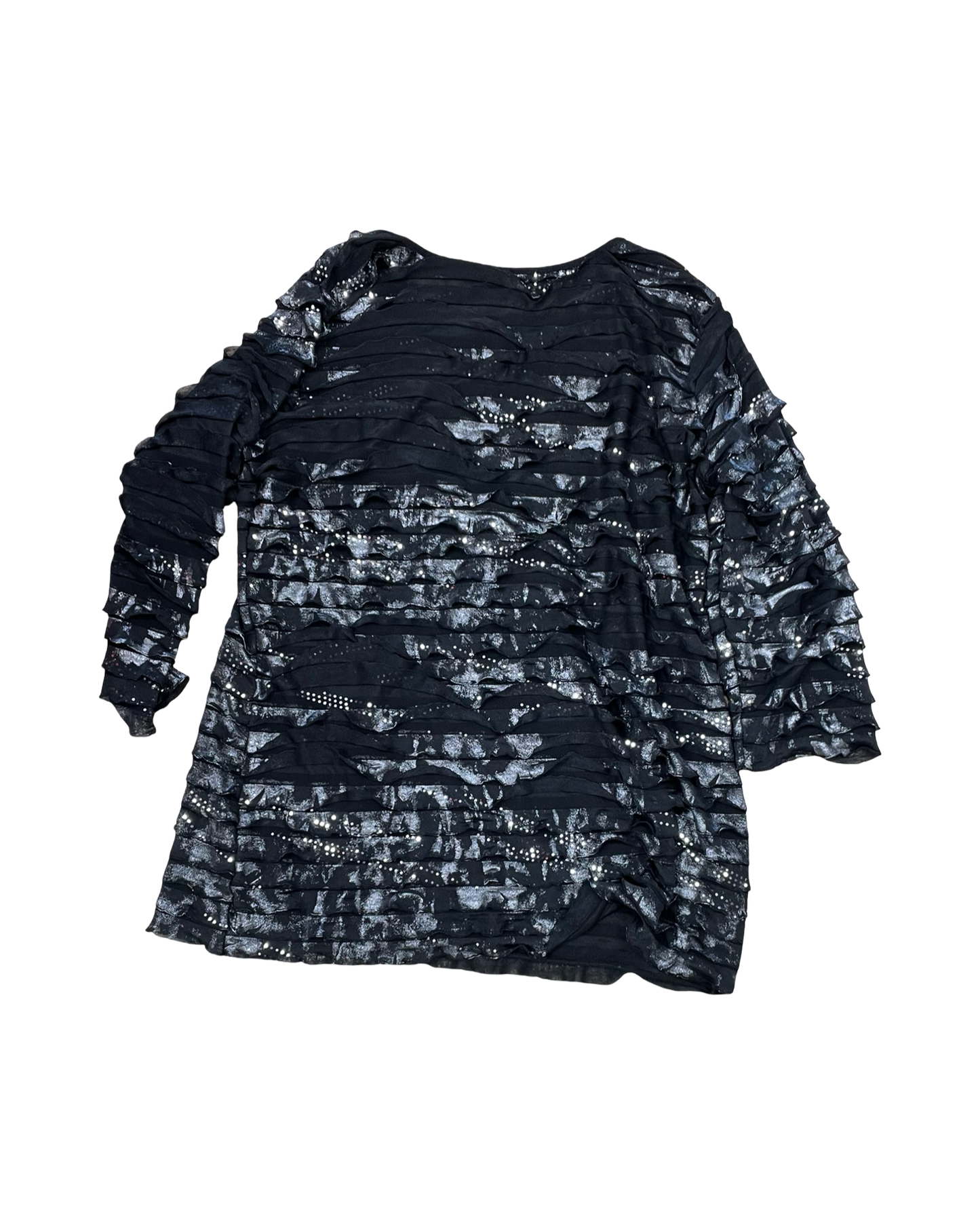 Top 3/4 Sleeve By Notations In Black, Size:1X