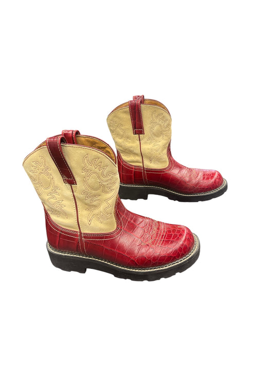 BOOTS COMBAT by ARIAT In RED & TAN, Size: 8.5