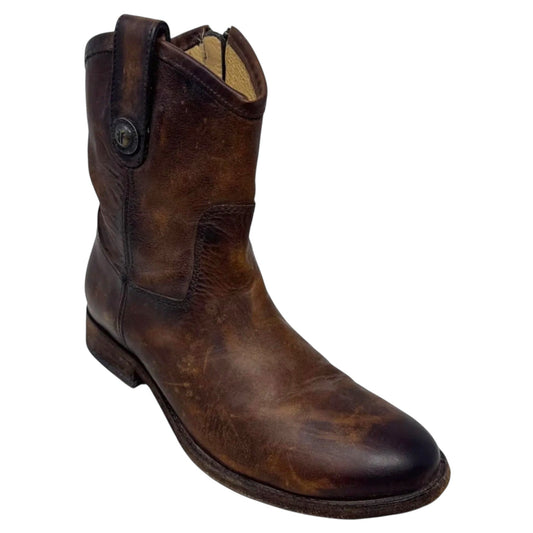 Melissa Button Short Boots Designer By Frye In Brown, Size: 6.5