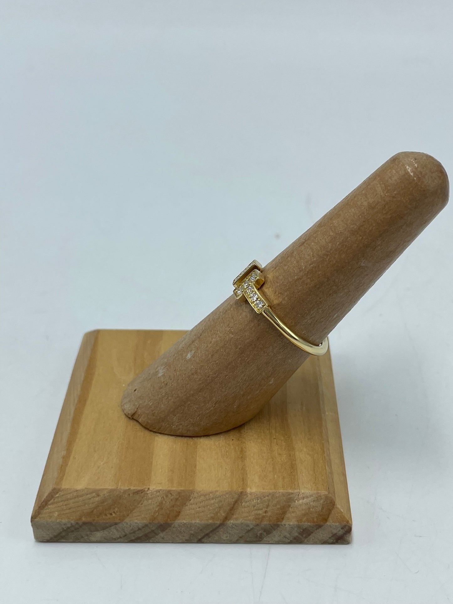 Tiffany & Company 18K Diamond T Luxury Ring, Size: 7