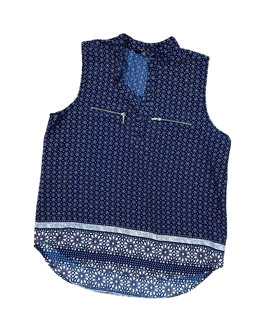 Top Sleeveless By Clothes Mentor In Navy, Size:L
