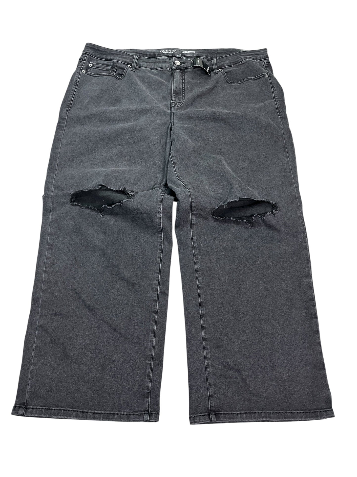 Jeans Wide Leg By Torrid In Grey Denim, Size:24