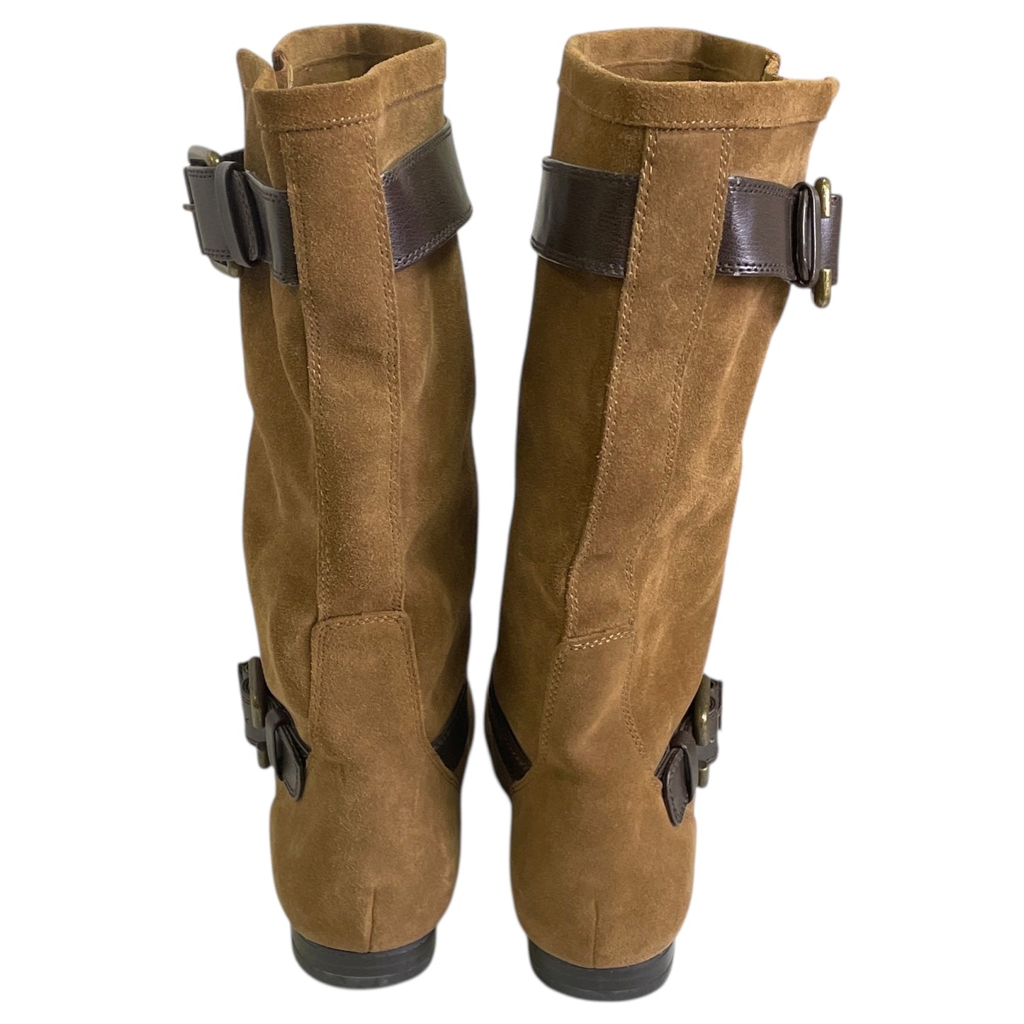 BOOTS MID-CALF FLATS by WHITE MOUNTAIN in BROWN, Size:9