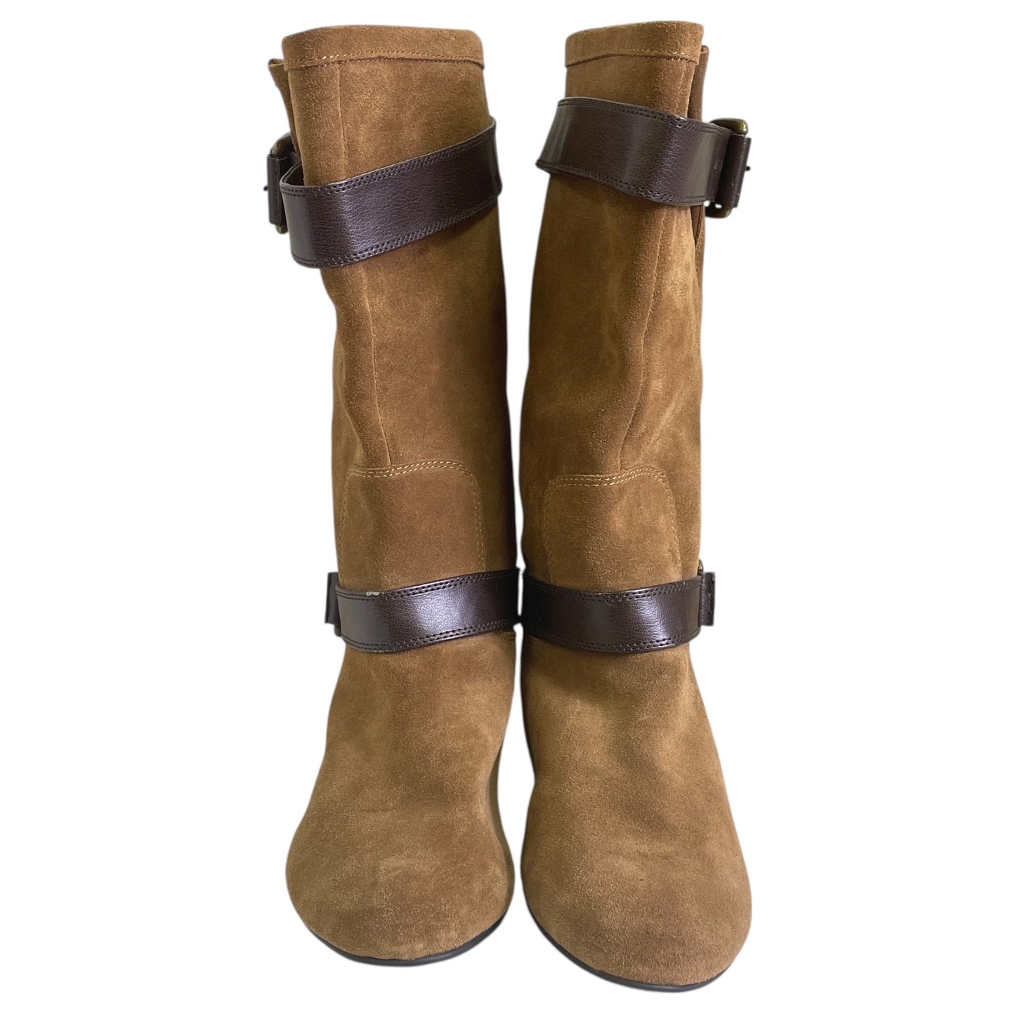 BOOTS MID-CALF FLATS by WHITE MOUNTAIN in BROWN, Size:9