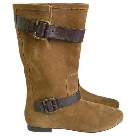 BOOTS MID-CALF FLATS by WHITE MOUNTAIN in BROWN, Size:9