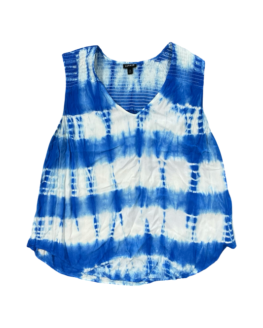 Top Sleeveless By Torrid In Blue & White, Size:L