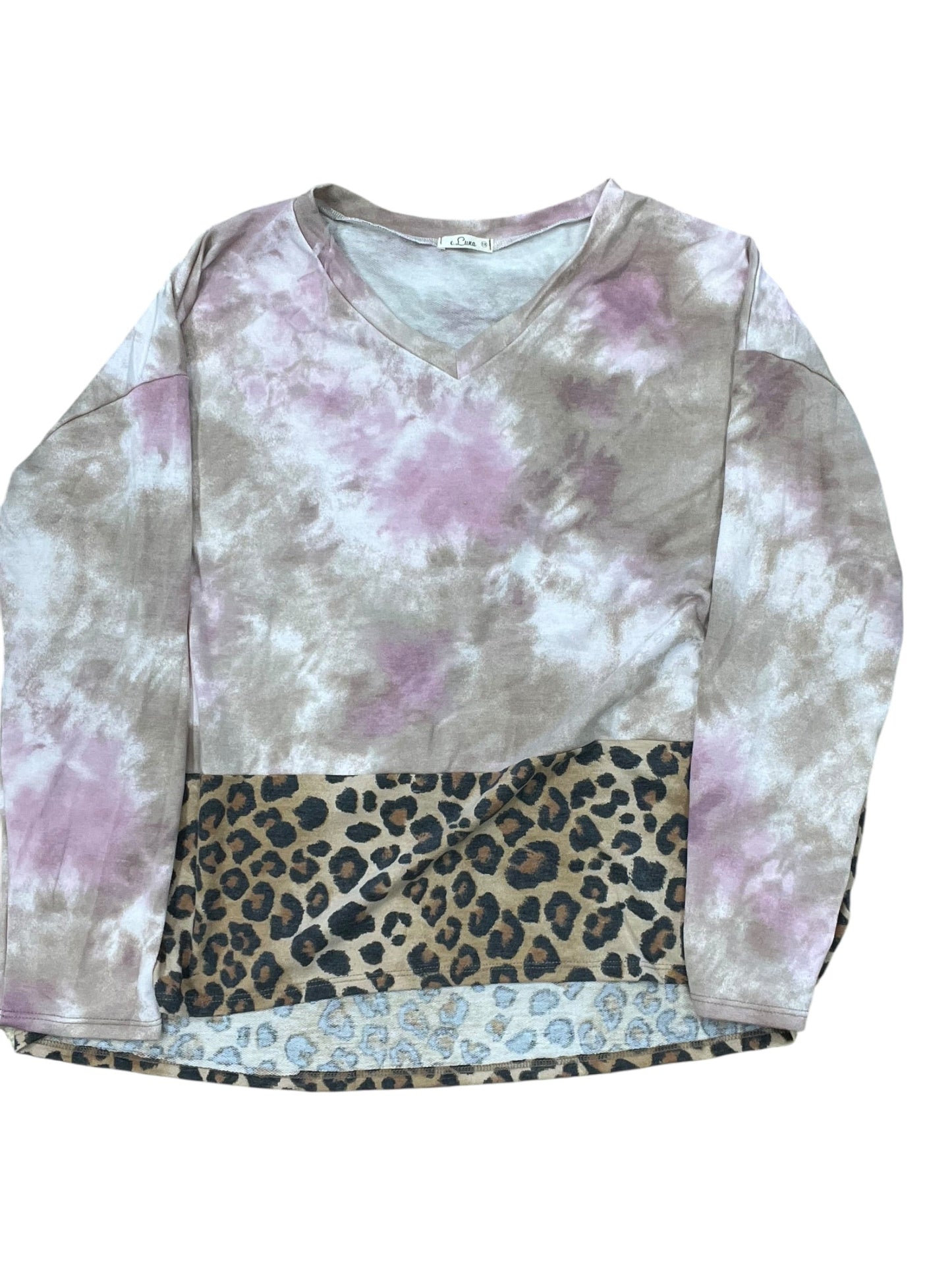 Top Ls By Clothes Mentor In Pink & Tan, Size:1X