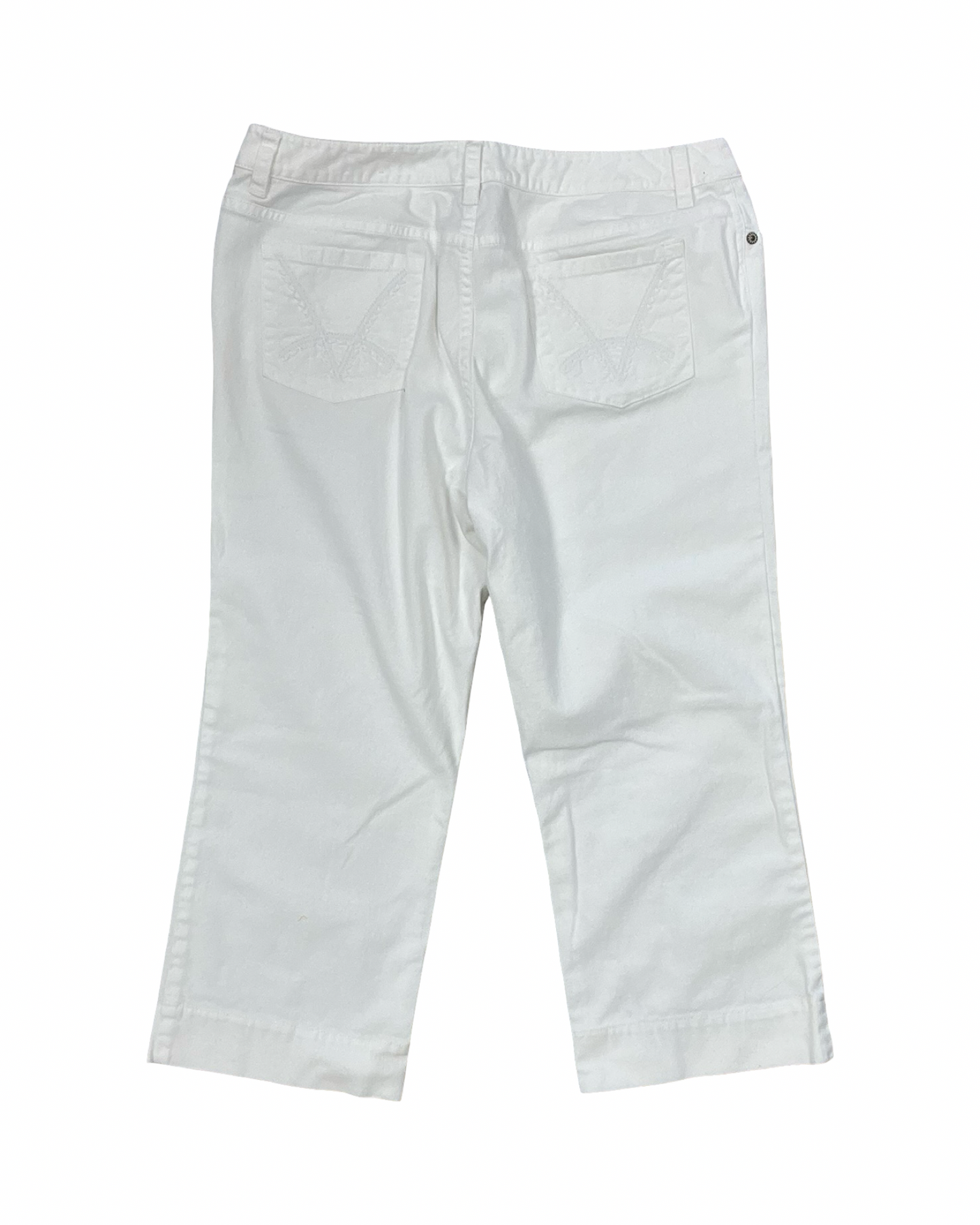 Jeans Cropped By Tribal In White Denim, Size:10