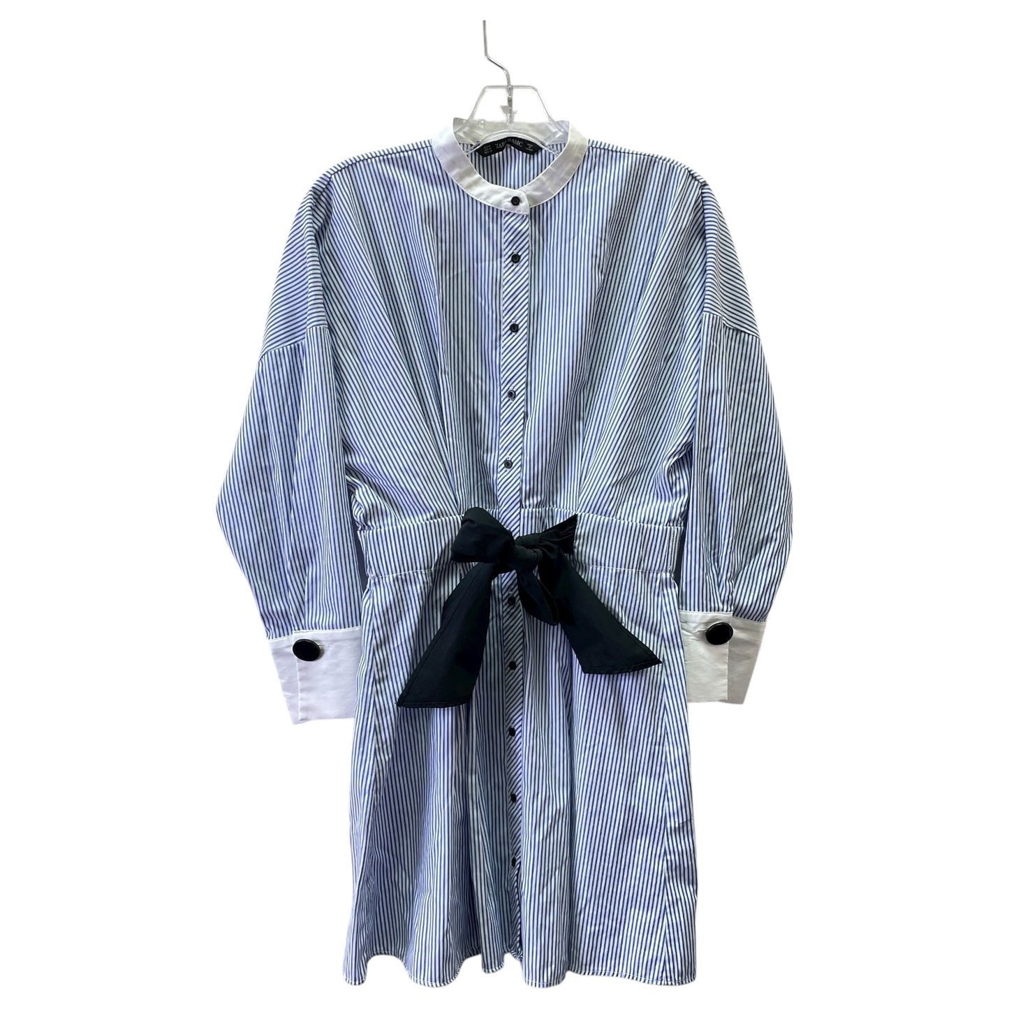 Dress Casual Midi By Zara Basic In Striped Pattern, Size:M