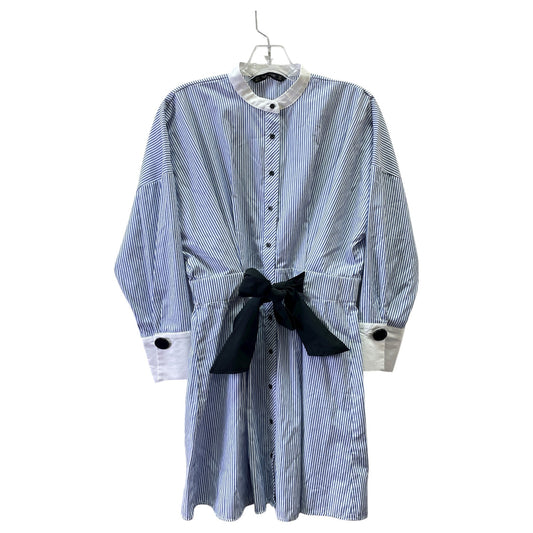 Dress Casual Midi By Zara Basic In Striped Pattern, Size:M