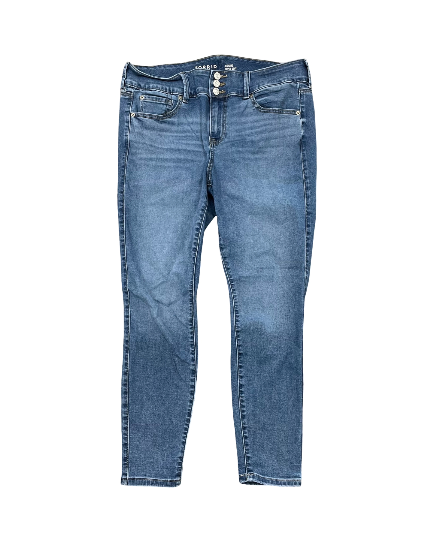 Jeans Jeggings By Torrid In Blue Denim, Size:14