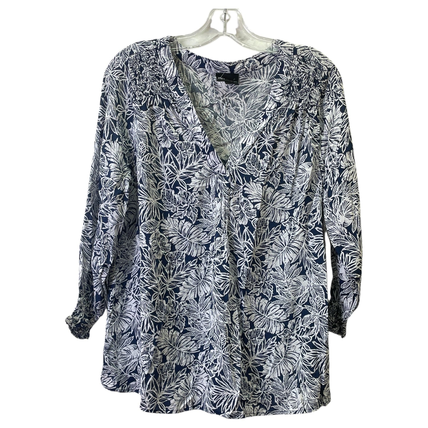 Top Ls By Jones New York In Blue & White, Size:L