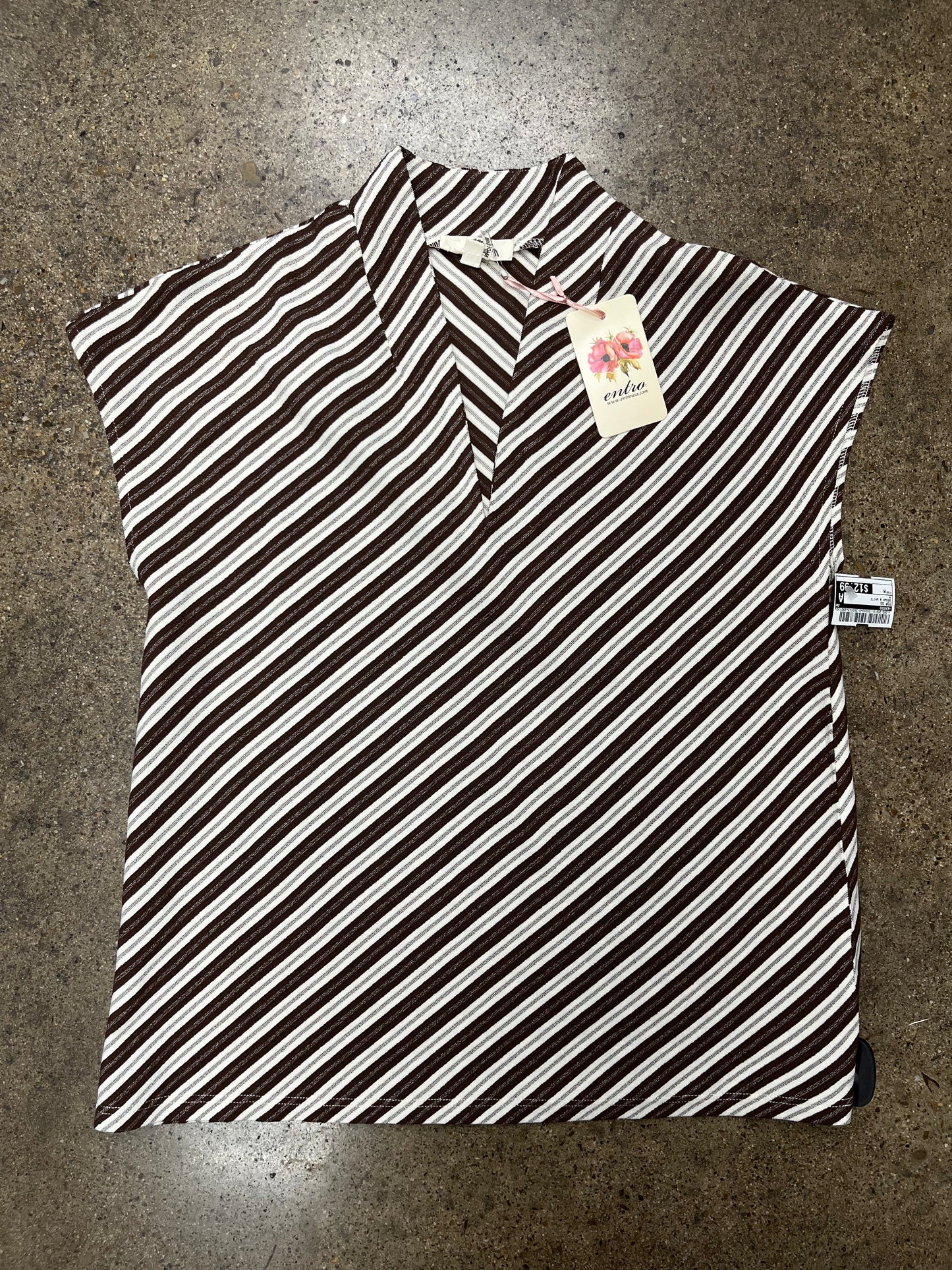 Top Ss By Entro In Brown & White, Size:M
