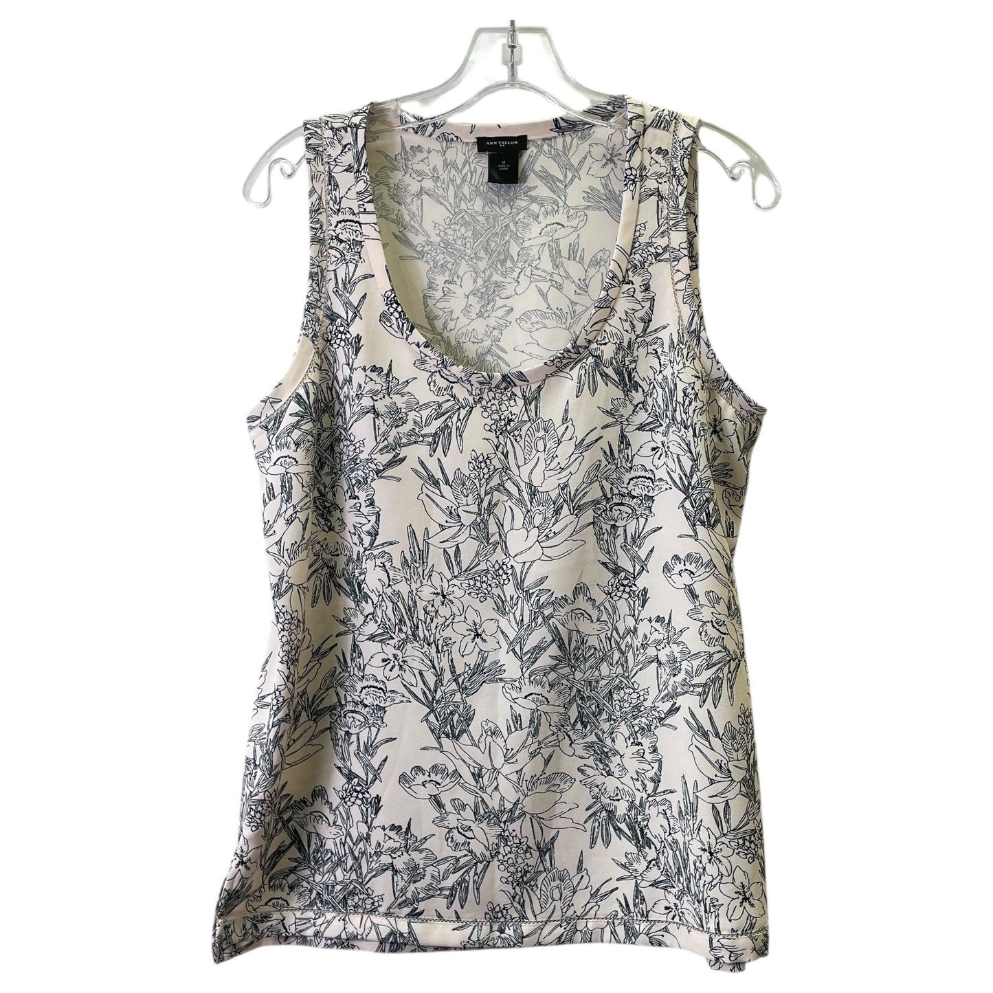 Top Sleeveless By Ann Taylor In Black & Cream, Size:M