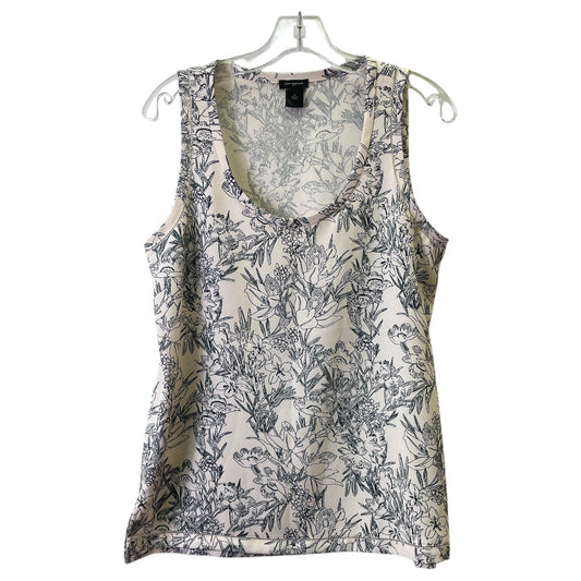 Top Sleeveless By Ann Taylor In Black & Cream, Size:M