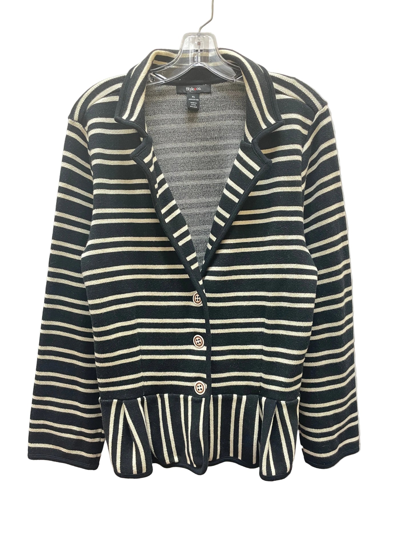 Blazer By Style And Company In Black & White, Size:Xl