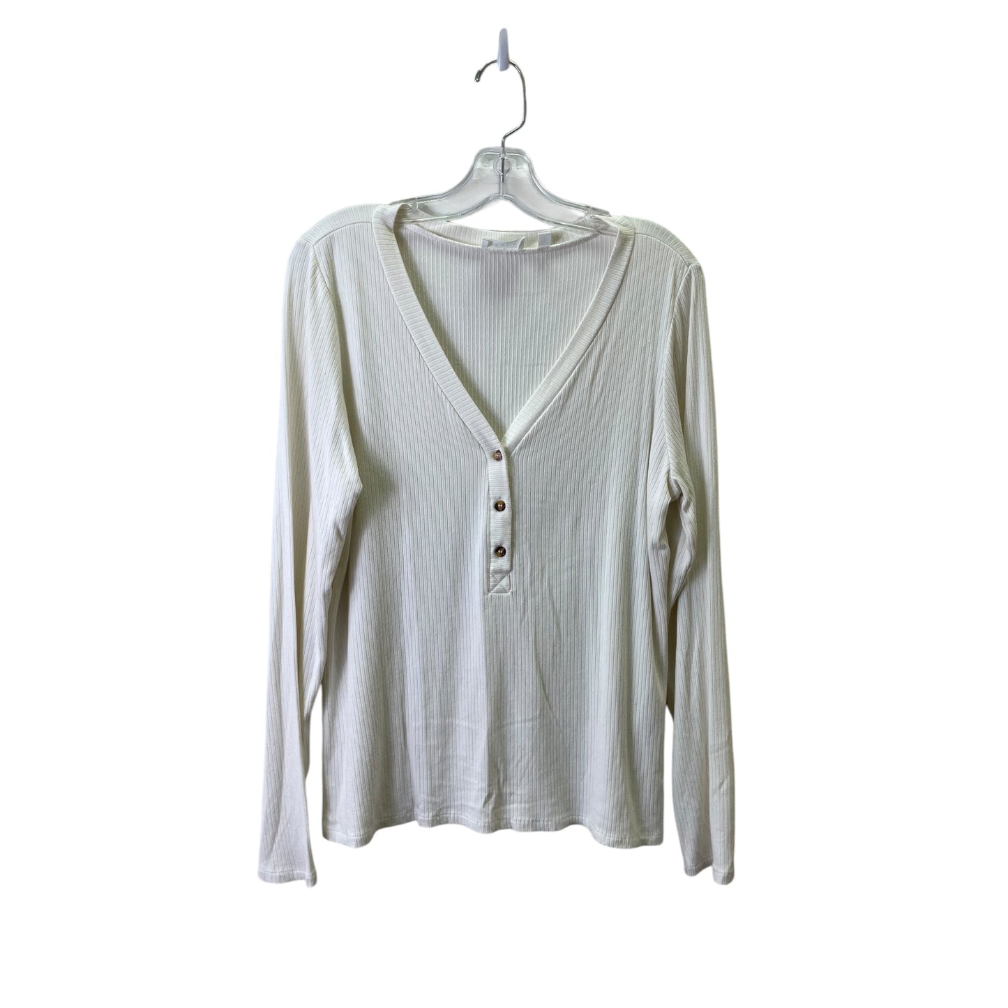 Top Ls By Cyrus Knits In Cream, Size:Xl