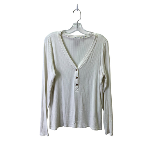 Top Ls By Cyrus Knits In Cream, Size:Xl