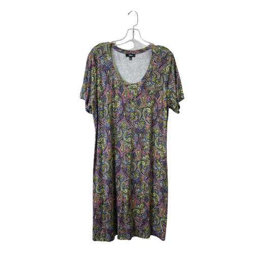 Dress Casual Short By Premise In Purple & Yellow, Size:1X