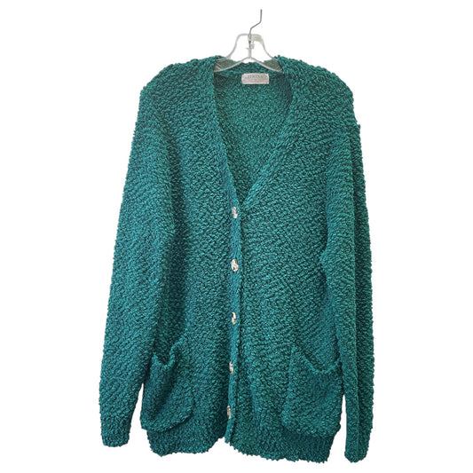 Sweater Cardigan By Zenana Outfitters In Green, Size:2X