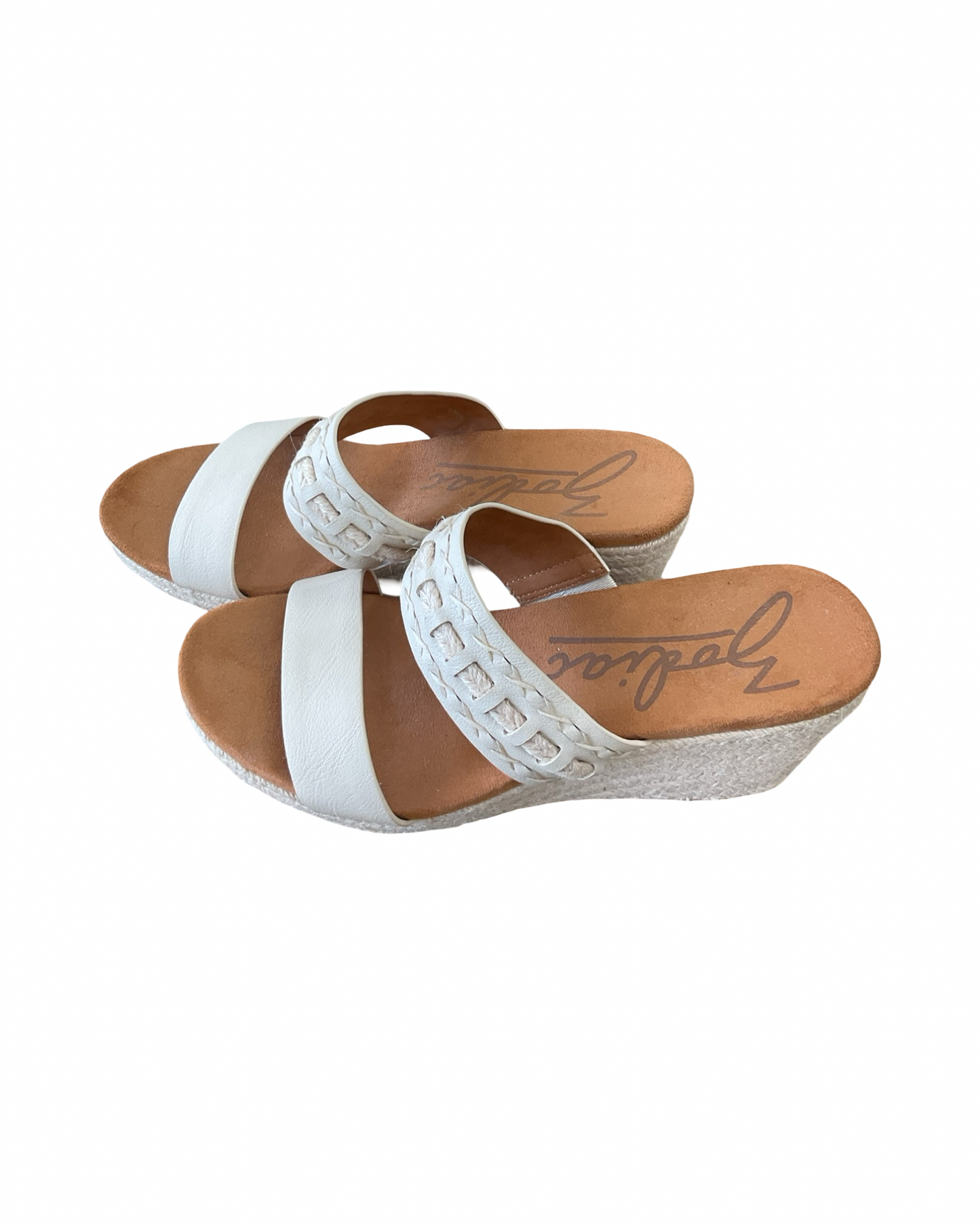 Sandals Heels Block By Zodiac In Cream, Size:10
