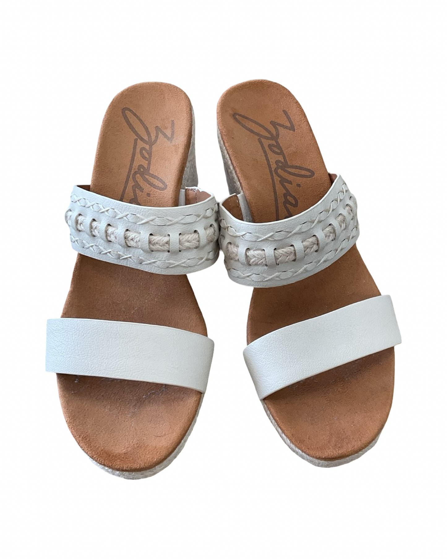 Sandals Heels Block By Zodiac In Cream, Size:10