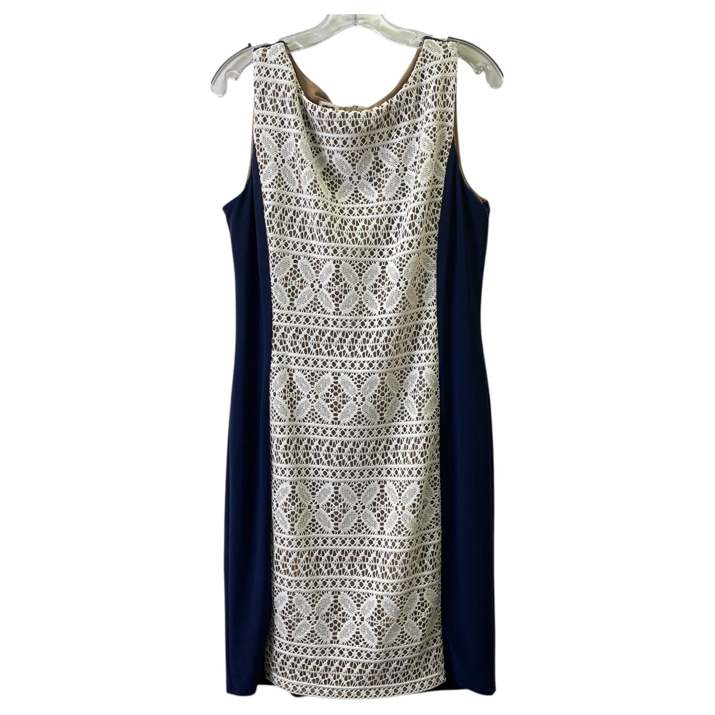 Dress Casual Short By Anne Klein In Blue & Cream, Size:12