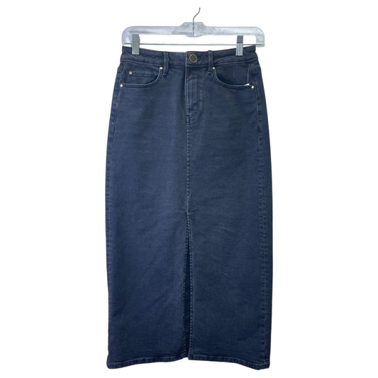 Skirt Maxi By Ann Taylor In Black Denim, Size:0