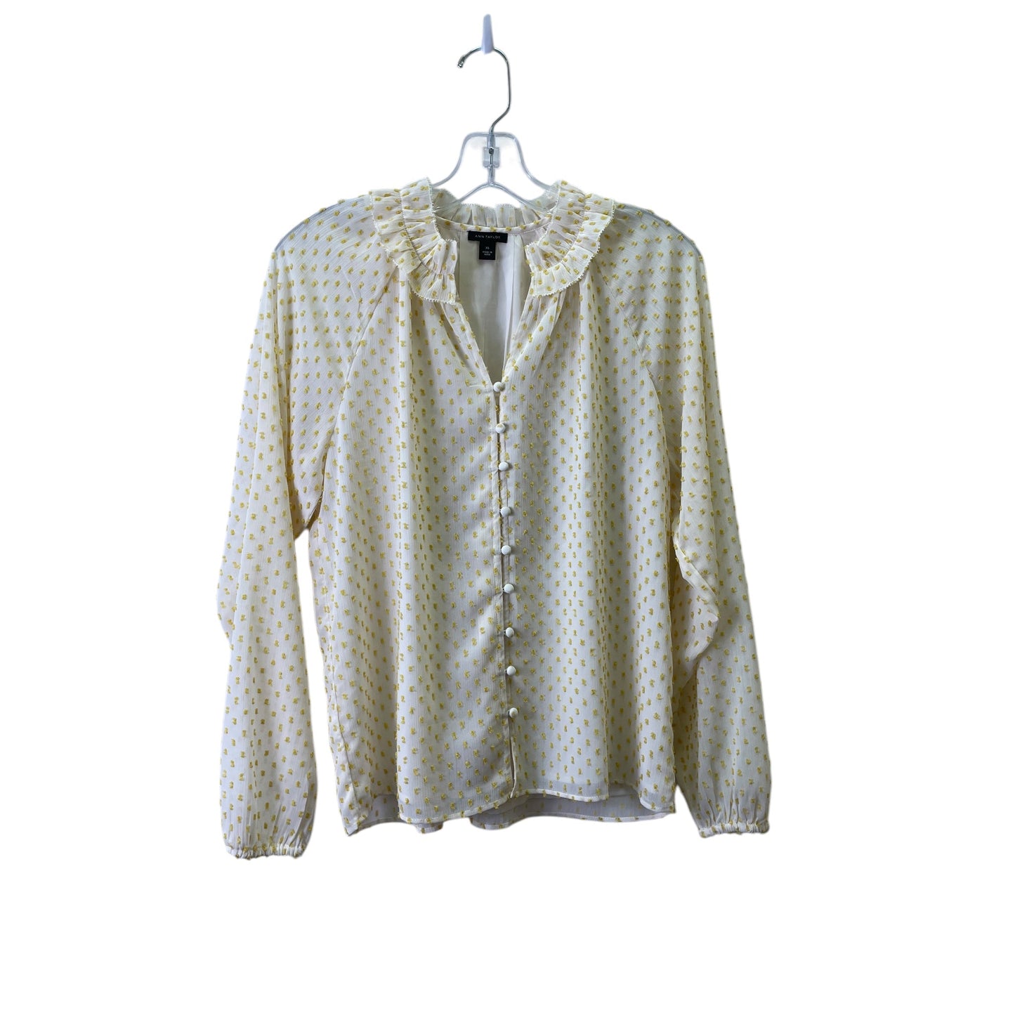 Top Ls By Ann Taylor In Cream & Yellow, Size:Xs
