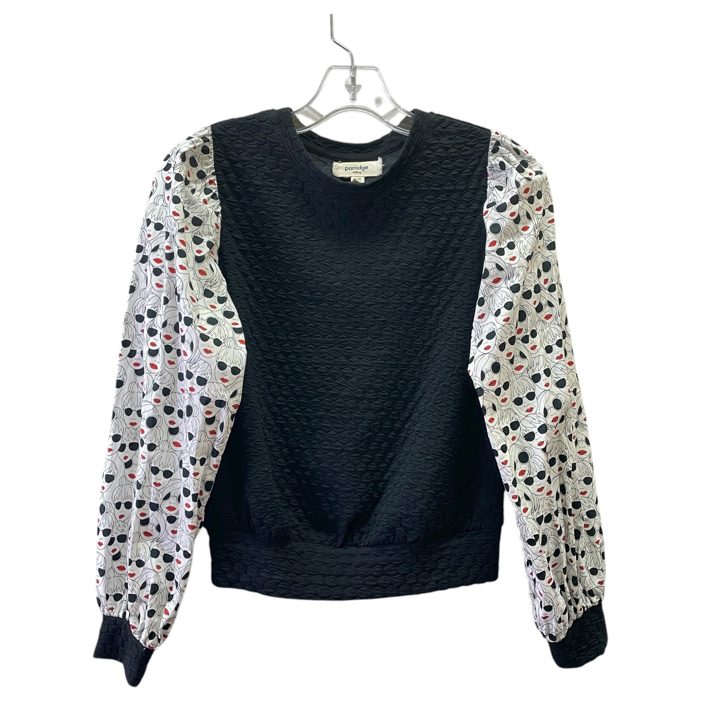 Top Ls By Porridge In Black & White, Size:Xxs