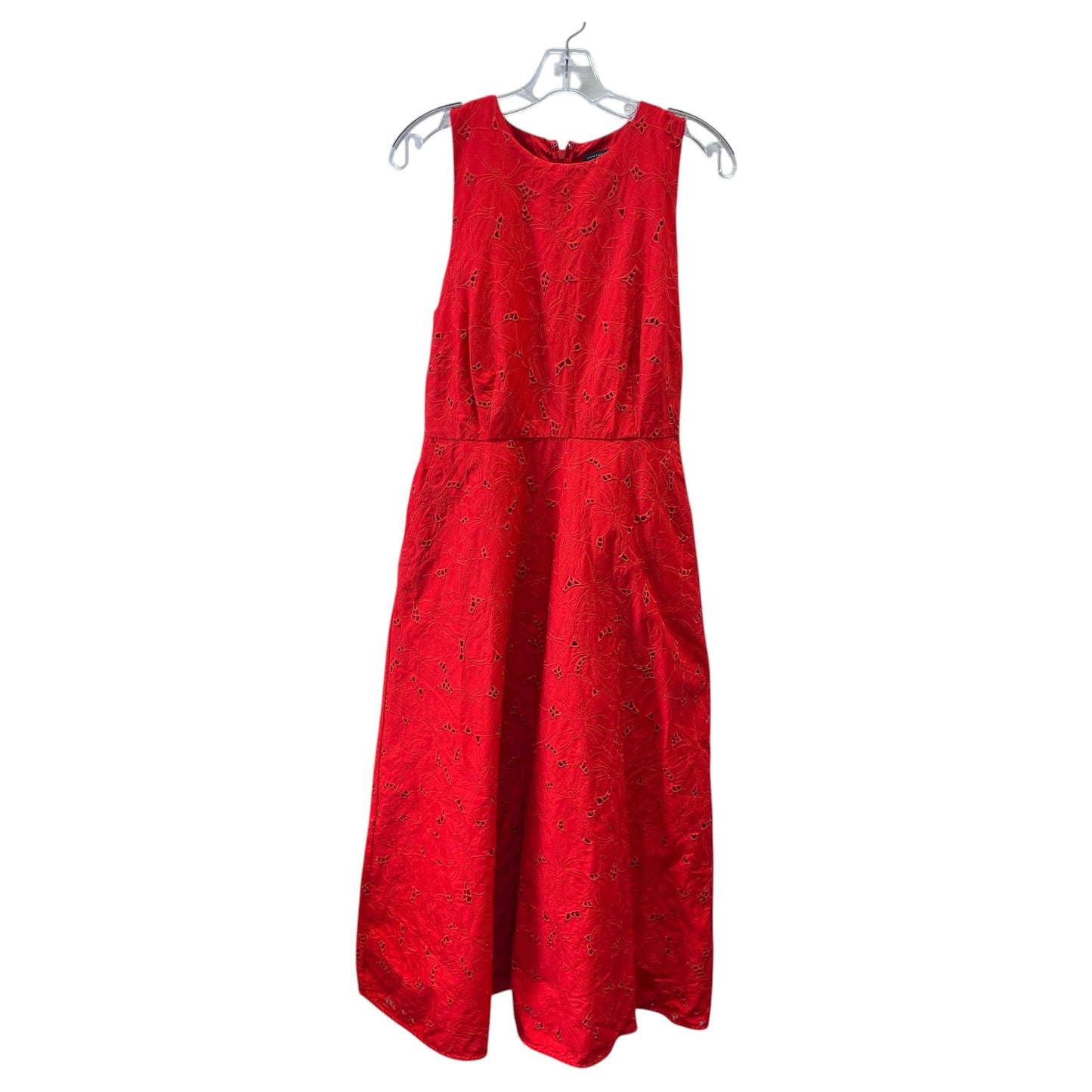 Dress Casual Midi By Ann Taylor In Red, Size:M