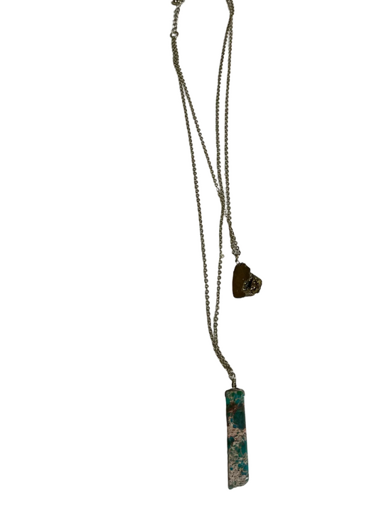 Necklace Layered By Clothes Mentor In Blue & Gold
