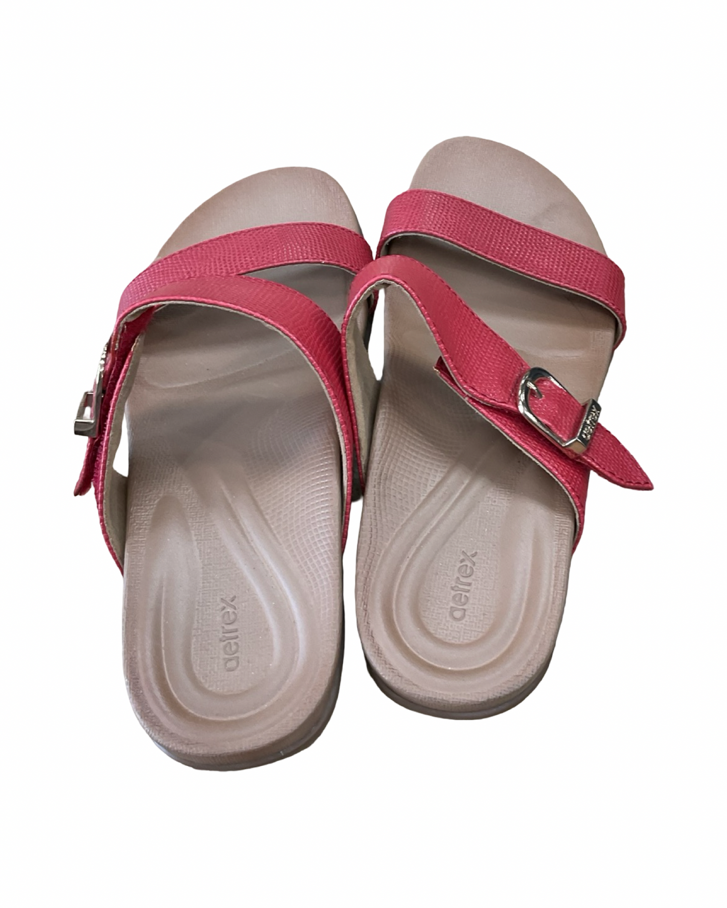 Sandals Flats By Aetrex In Red, Size:6.5