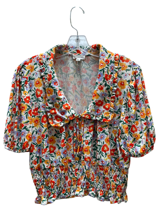 Top 3/4 Sleeve By S.C. Society In Floral Print, Size:L
