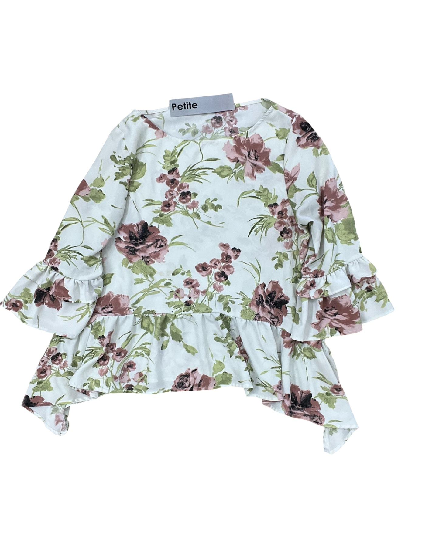 Top 3/4 Sleeve By Gibson In Floral Print, Size:Mp